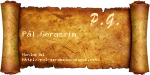 Pál Geraszim névjegykártya